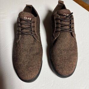 CLAE Oxford Casual Dress‎ Shoes Brown Woven Lace Up size 9